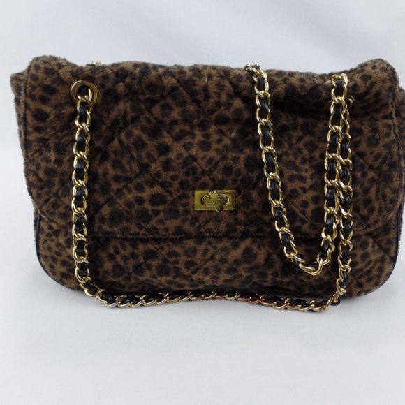 Courage b leopard print fuzzy purse - Picture 4 of 5